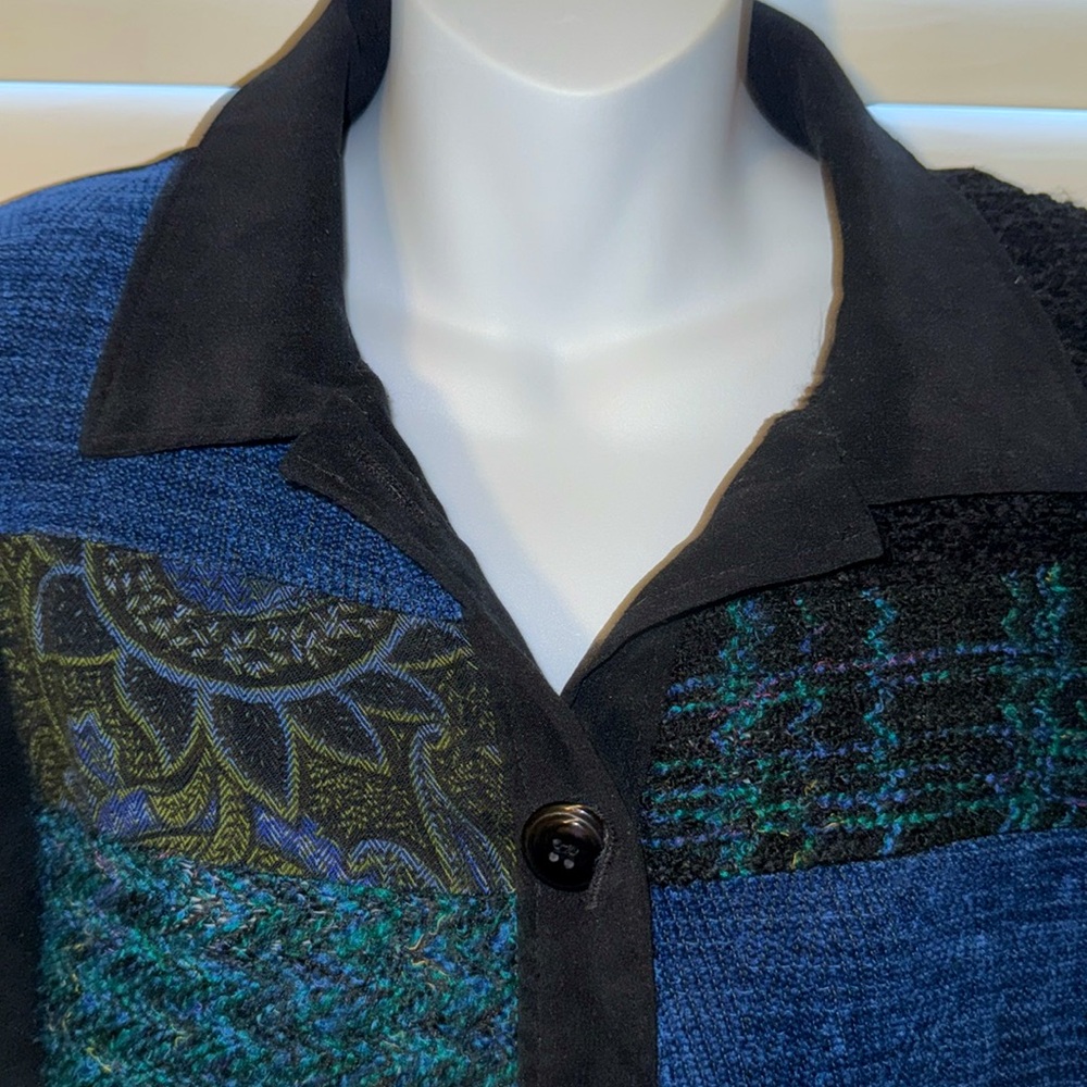 First Option Jacket Womens Small Patchwork Black … - image 4